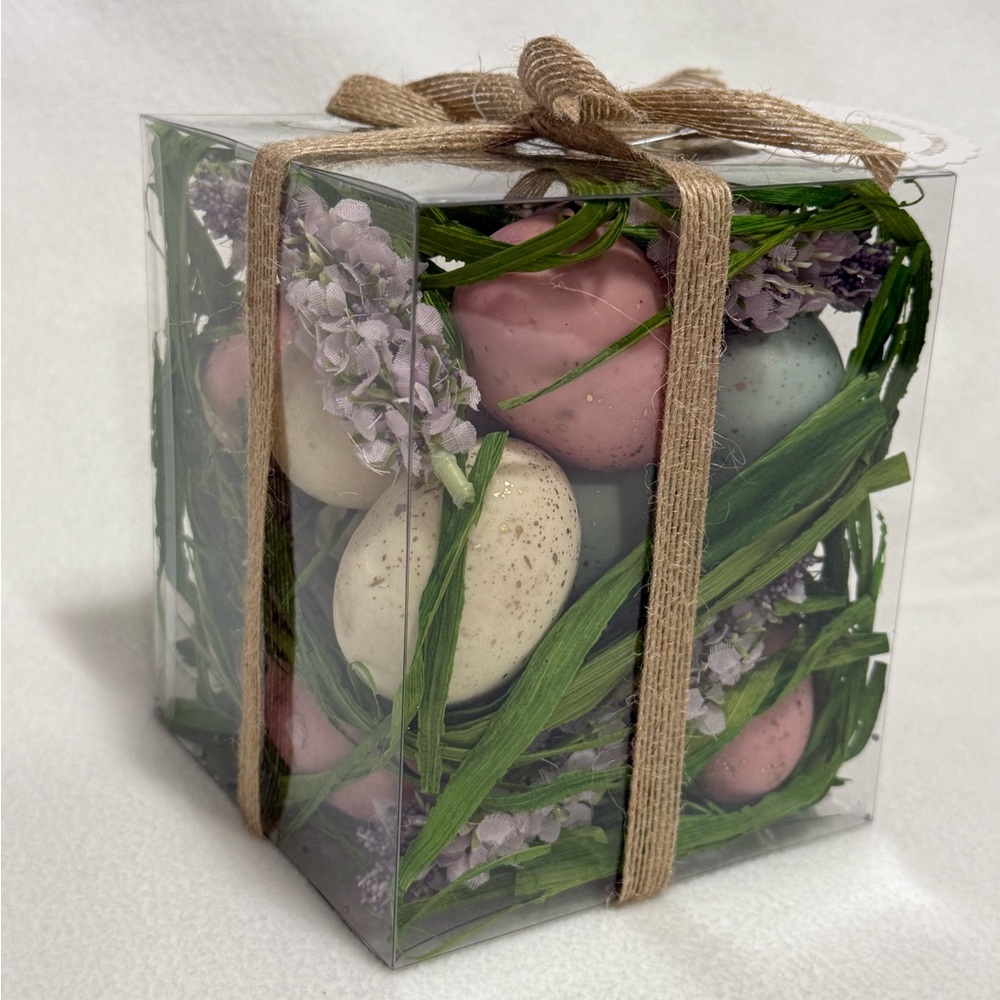 Decorative Bowl Filler Set of 15 Assorted Colors With Grass & Silk Flowers - NIB
